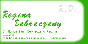 regina debreczeny business card